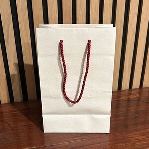 Cartier🐆Small Luxury Vintage White Paper Bag W/Red Rope Handles / Used Once